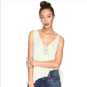 NWT Free People New Vibes Tank in Mint Green